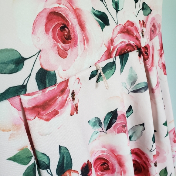 4 Ever Free Little Girls Pink Floral For and Flare Elegant Dress *no belt* - Picture 3 of 10